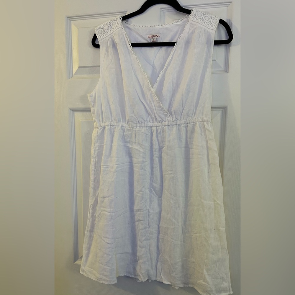 Merona - Large - White Knee Length Summer Dress